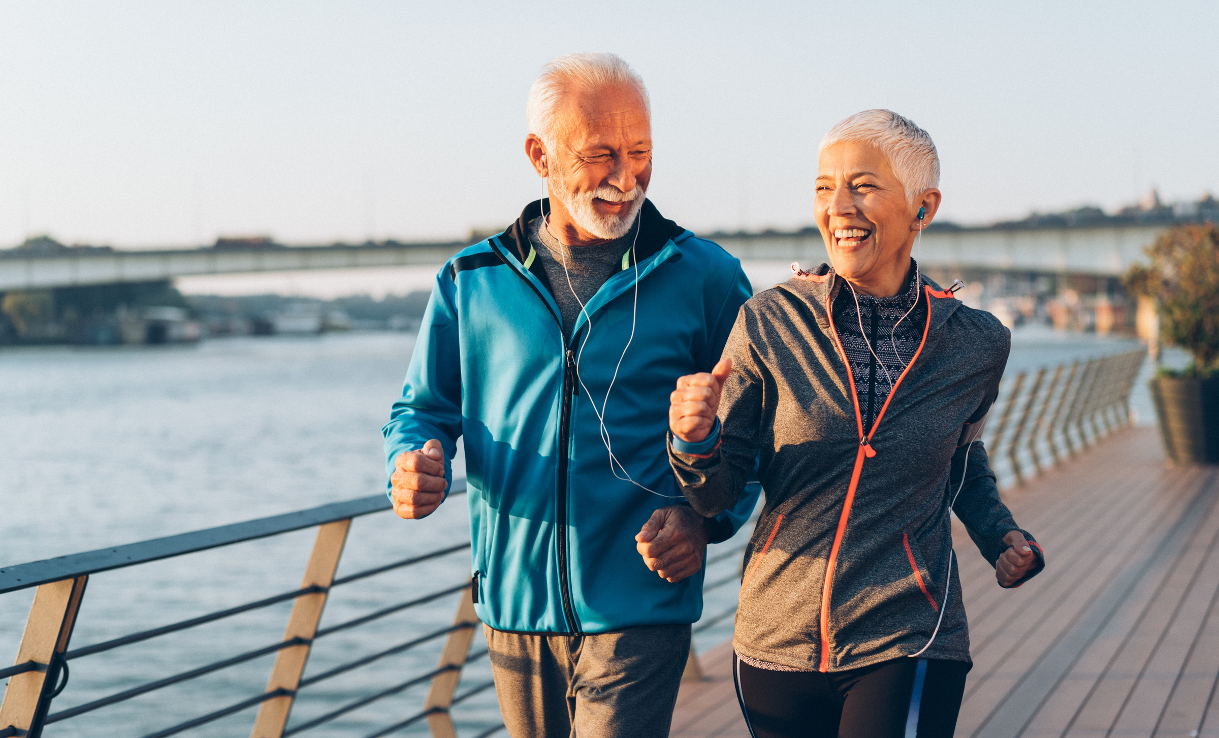 Senior couple jogging