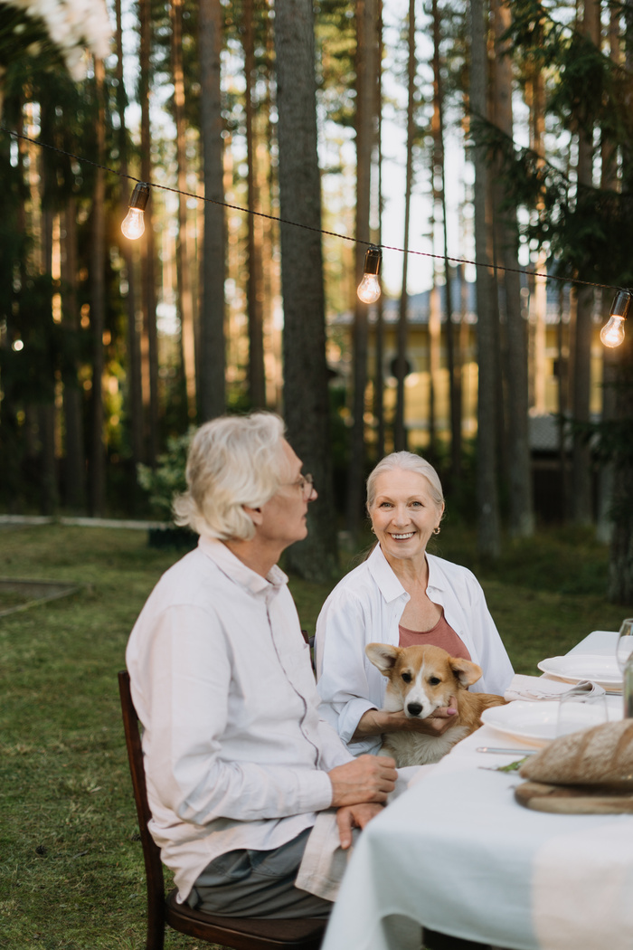 Elderly People Having Dinner