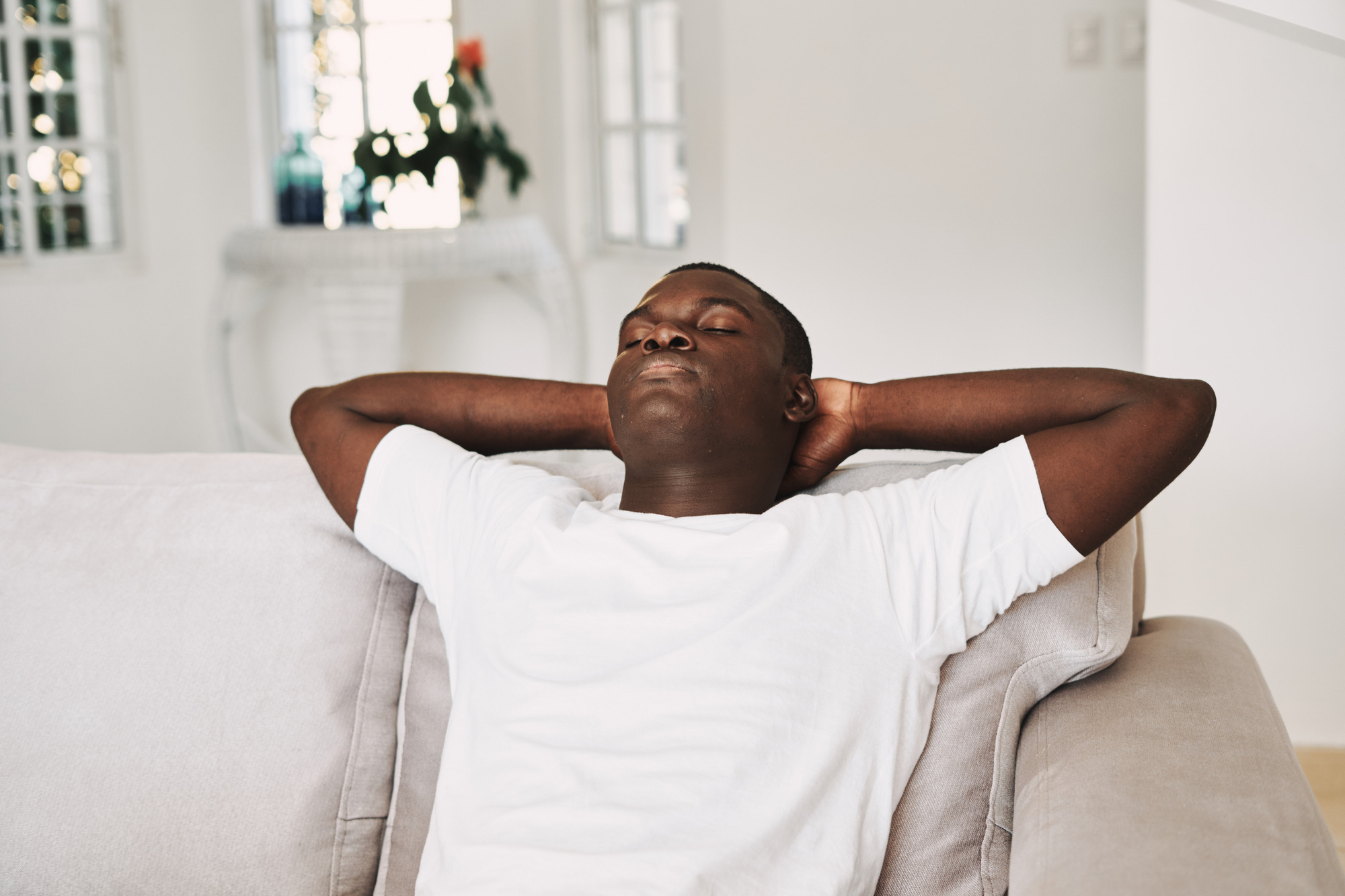 Young Man Resting in Sofa